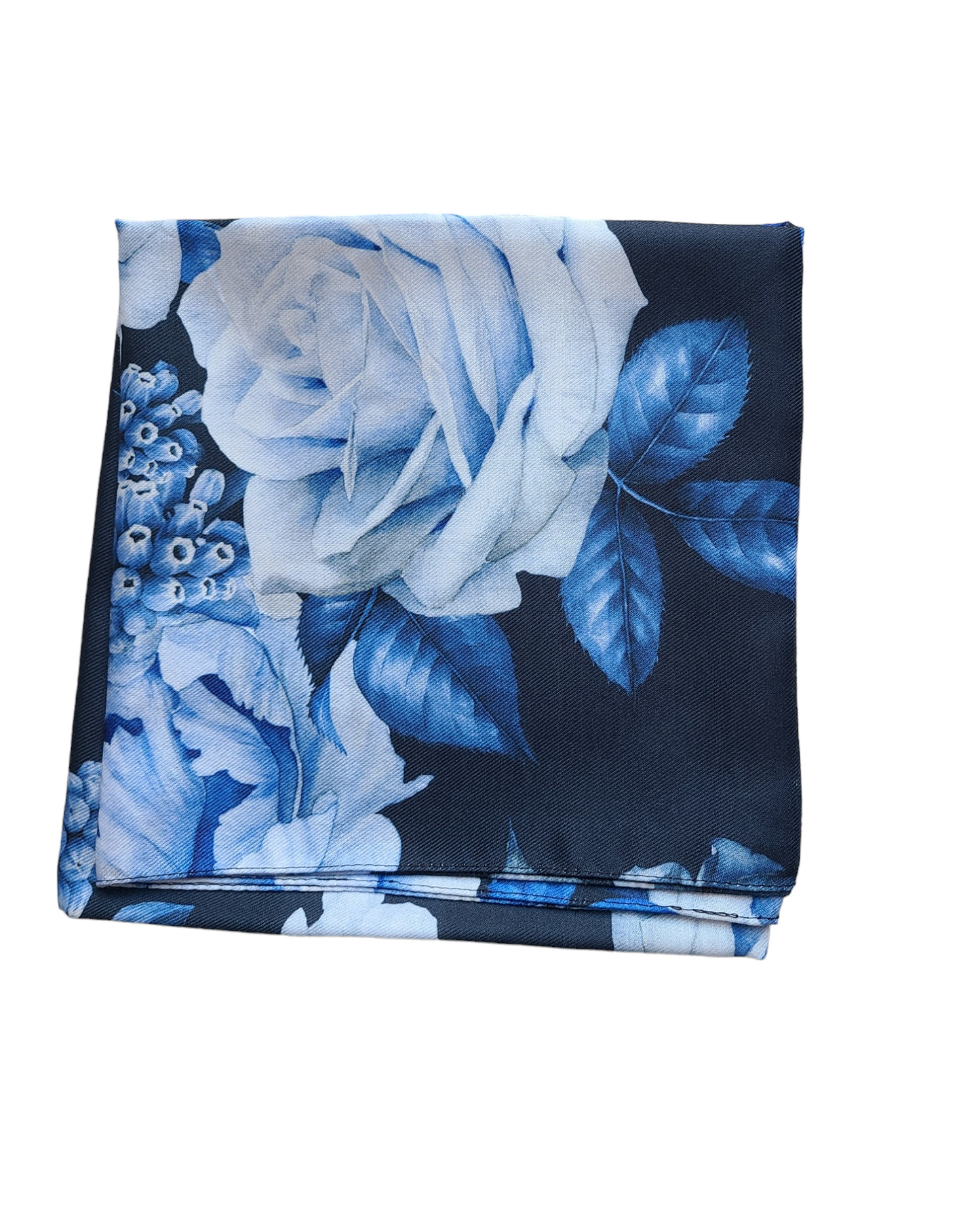 Blue Bells and White Roses Cotton Versatile Scarf - Keter Hayofi Mitpachot