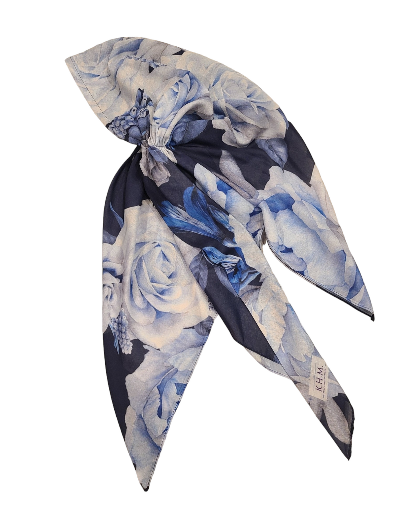 Blue Bells and White Roses Cotton Versatile Scarf - Keter Hayofi Mitpachot